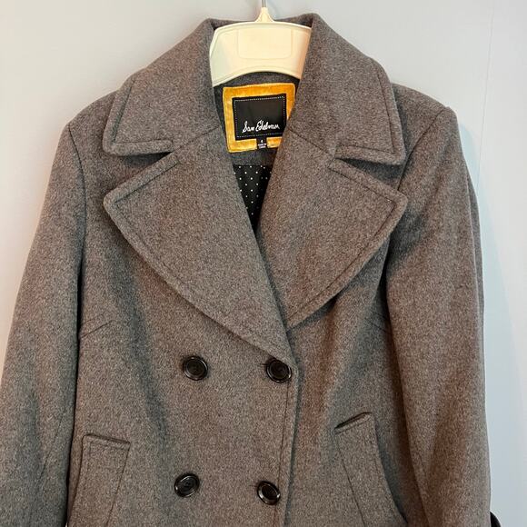 New without tags Sam Edelman Double Breasted Wool Blend Twill Coat Lapel - Picture 4 of 14